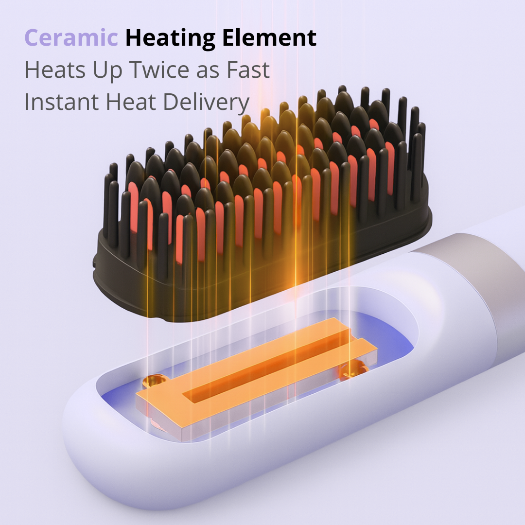 CurlMaster™ Portable Straightener Brush - Baby Smooth Pro