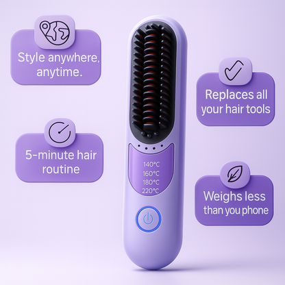 CurlMaster™ Portable Straightener Brush - Baby Smooth Pro